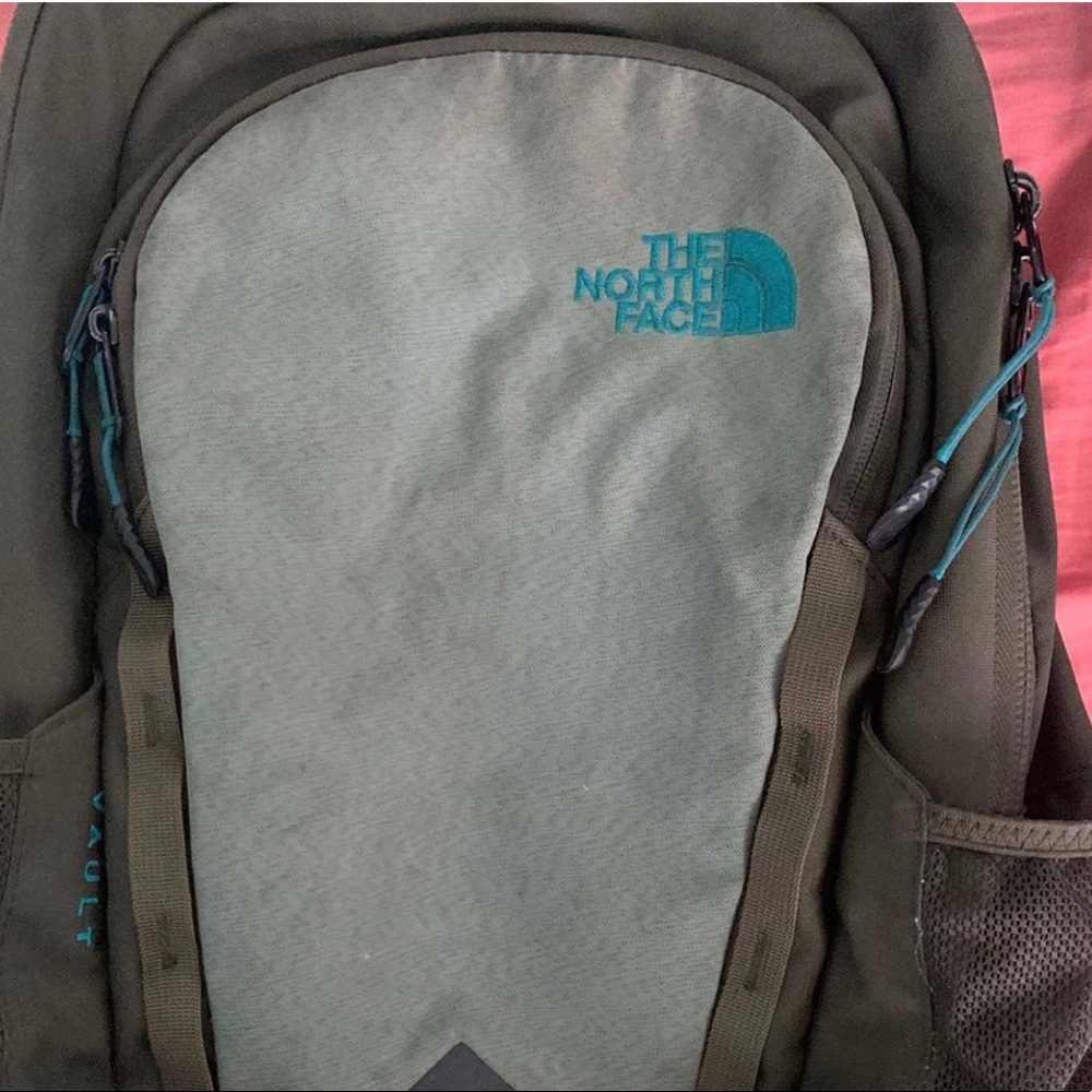 green north face backpack